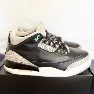 AUTHENTIC Jordan 3 Retro Green Glow size 9.5 CT8532-031 2024 PRE-OWNED